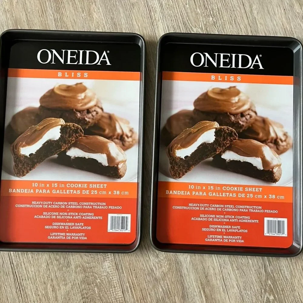 Oneida Bliss Bakeware 10x15 Cookie Sheet Heavy Duty Baking Trays 2 Set